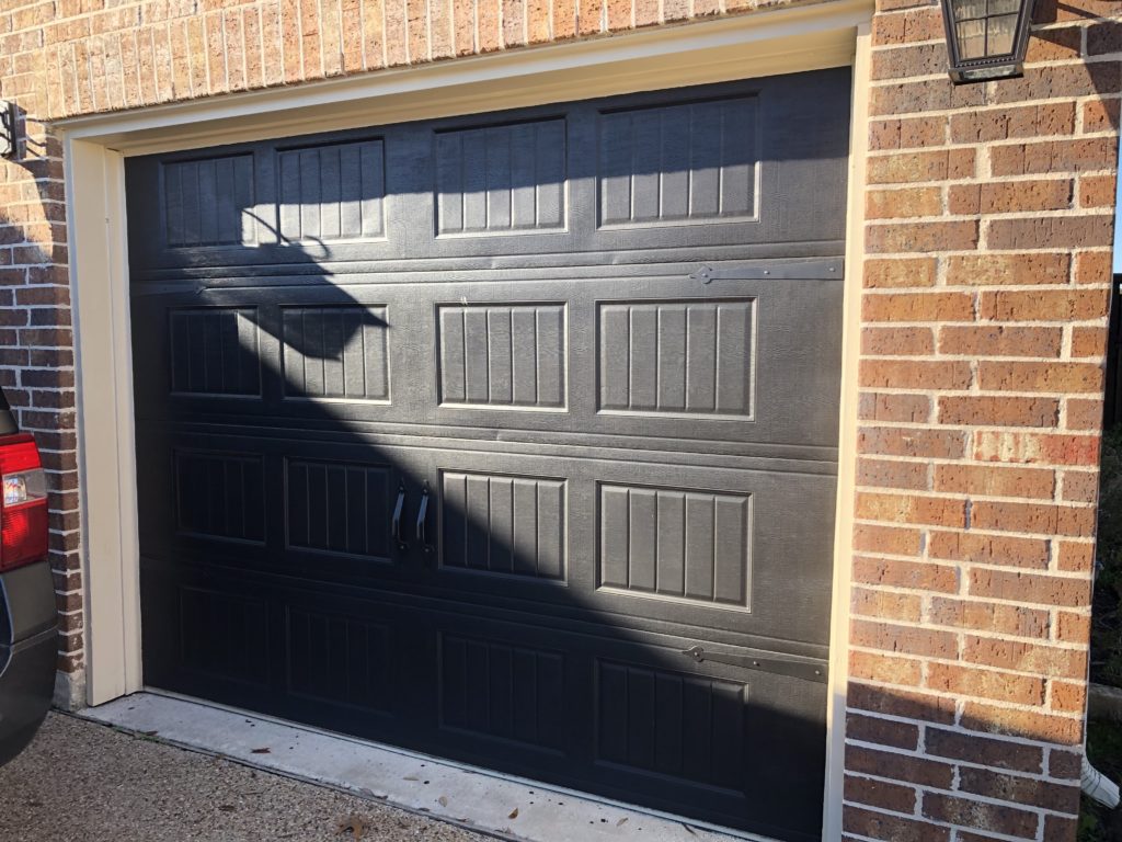 black traditional garage door